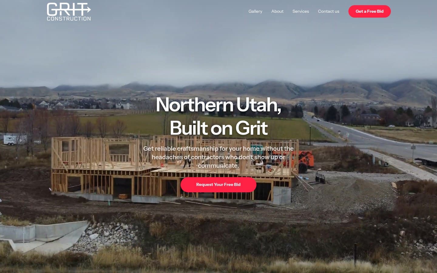 Grit Construction website, desktop view